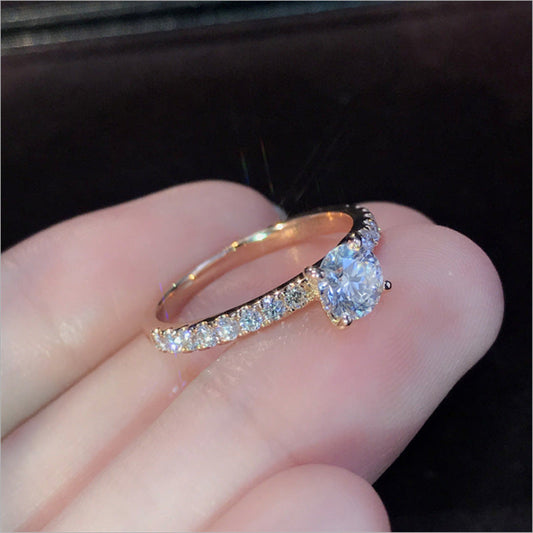 Simple S Silver Plated Simulation Diamond Ring