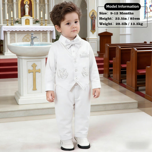 Baby Boy Christening Outfit Infant Baptism Easter Blessing Suit Toddler Wedding Chritmas Xmas Formal Ring Bearer Clothes Set