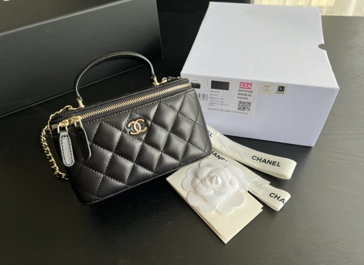 Iconic & Irresistible — Chanel Black Quilted Vanity Mini Crossbody with Gold Hardware