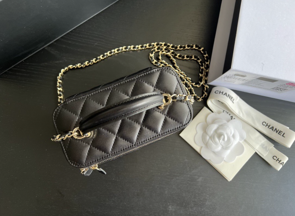 Iconic & Irresistible — Chanel Black Quilted Vanity Mini Crossbody with Gold Hardware