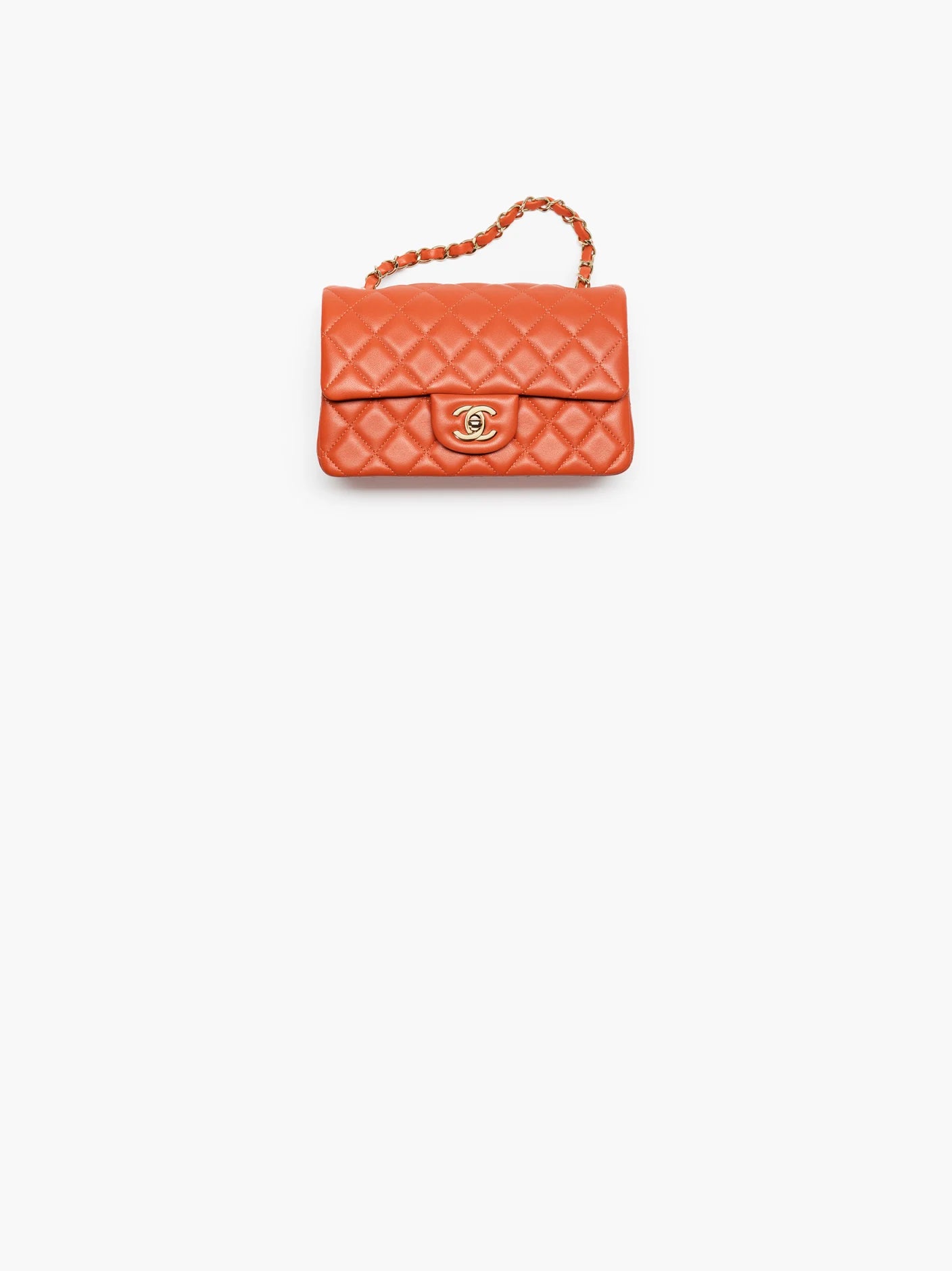 Bold & Beautiful — Chanel Lambskin & Gold-Tone Metal Bag in Dark Orange