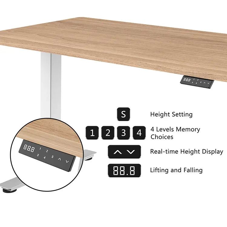 Single Motor Automatic Ergonomic Electric Lift Sit to Stand Height Adjustable Motorized Gaming Table High Quality Wooden Metal