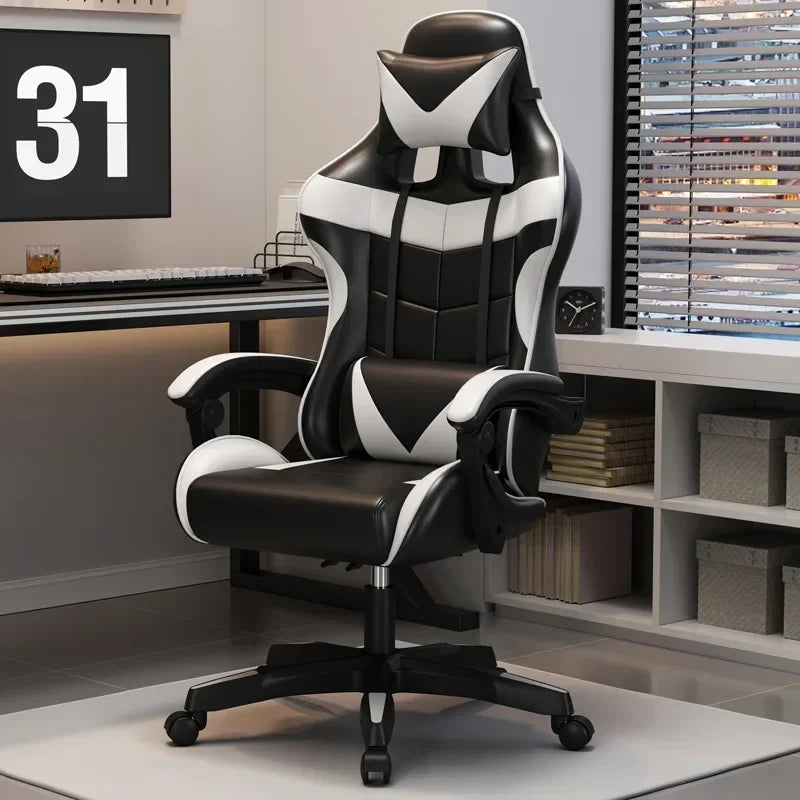 Professional Gaming Chair for PC with Adjustable Headrest and Lumbar Support, Suitable for Home and Internet Cafe