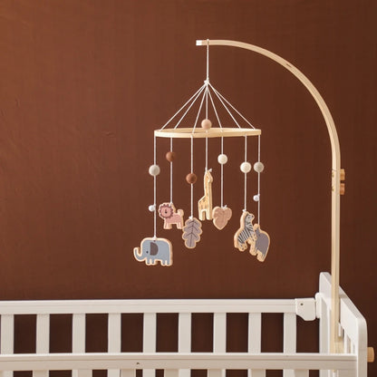 Baby Wooden Crib Mobile Bed Bell Hanging Rattle Toy Newborn Music Box Bed Bell Hanging Toys Holder Bracket Infant Crib Baby Gift