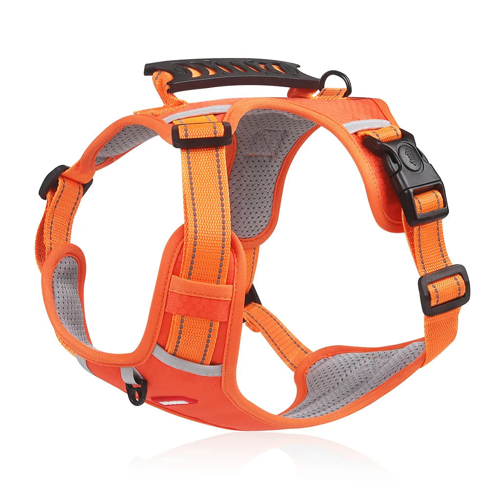 Adjustable Reflective Dog Harness Breathable Pet Vest with Handle Tactical Chest Strap Harness for Outdoor Use Puppy Supplies