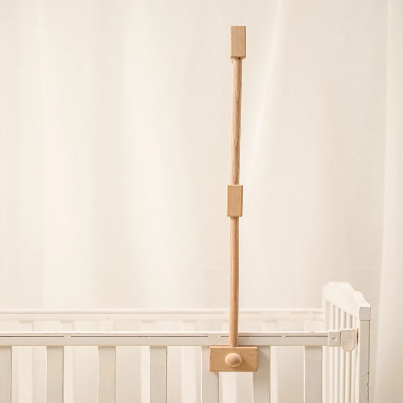 Baby Wooden Crib Mobile Bed Bell Hanging Rattle Toy Newborn Music Box Bed Bell Hanging Toys Holder Bracket Infant Crib Baby Gift