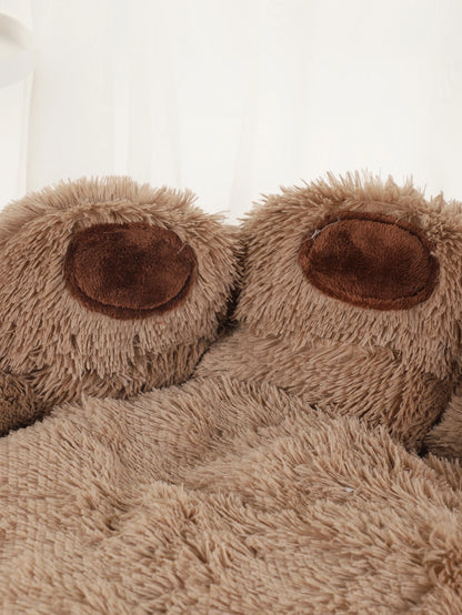 Fluffy Dog Bed Winter Warm Large Pet Products Small Sofa Baskets Pets Kennel Mat Puppy Cats Supplies Basket Blanket Accessories