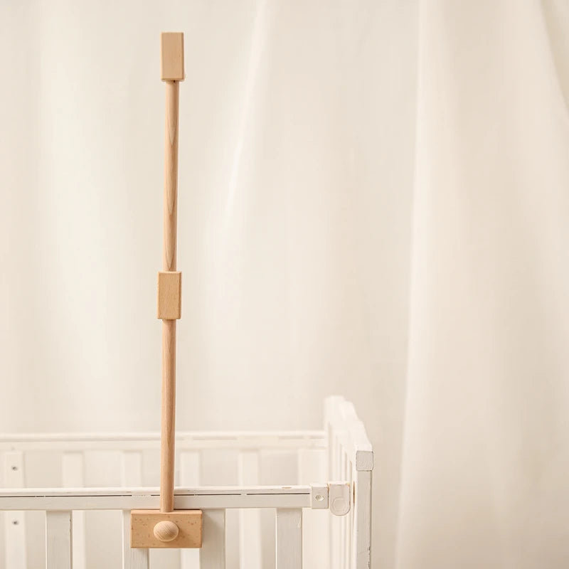 Baby Wooden Crib Mobile Bed Bell Hanging Rattle Toy Newborn Music Box Bed Bell Hanging Toys Holder Bracket Infant Crib Baby Gift