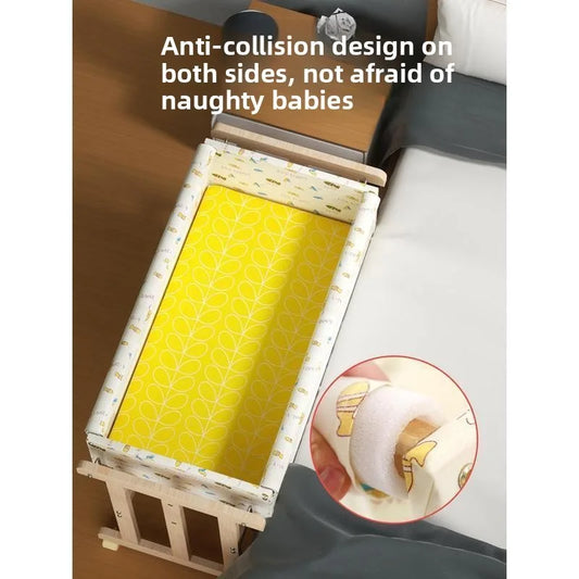 85Cm long simple solid wood baby crib