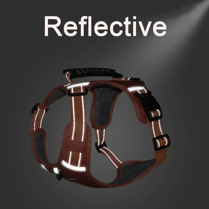 Adjustable Reflective Dog Harness Breathable Pet Vest with Handle Tactical Chest Strap Harness for Outdoor Use Puppy Supplies