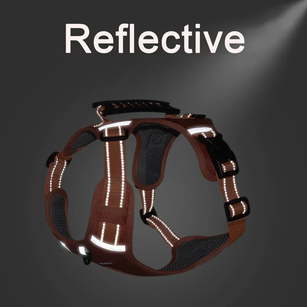 Adjustable Reflective Dog Harness Breathable Pet Vest with Handle Tactical Chest Strap Harness for Outdoor Use Puppy Supplies