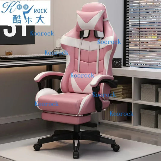 Professional Gaming Chair for PC with Adjustable Headrest and Lumbar Support, Suitable for Home and Internet Cafe