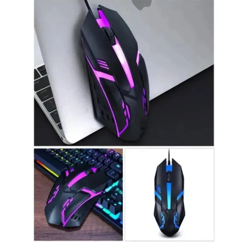 USB LED Colorful Luminous Button Gaming Mouse Wired Mouse For PC Gamer Computer Desktop Laptop Mice DPI1200 RGB Ergonomic Mouse