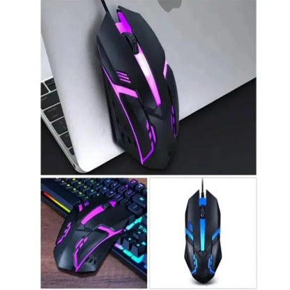 USB LED Colorful Luminous Button Gaming Mouse Wired Mouse For PC Gamer Computer Desktop Laptop Mice DPI1200 RGB Ergonomic Mouse