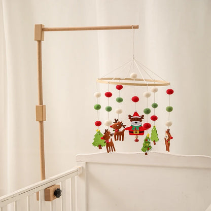 Baby Wooden Crib Mobile Bed Bell Hanging Rattle Toy Newborn Music Box Bed Bell Hanging Toys Holder Bracket Infant Crib Baby Gift