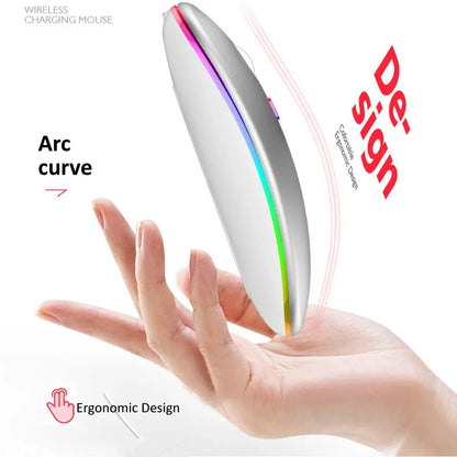 Wireless Mouse Bluetooth--compatible RGB Rechargeable Mouses Wireless Computer Silent Mice LED Backlit Ergonomic Gaming Mouse