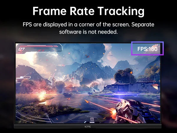 KTC Gaming Monitor 27 inch 180hz 1ms | Fast IPS Screen 1080p Monitor|2 x HDMI 2.0 &1 x Display Port 1.4 | Support Freesync and W