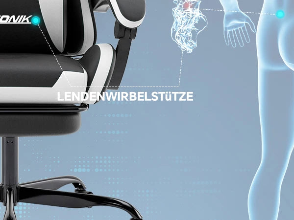 Gaming chair with Massage Ergonomic Desk chair Footrest Headrest Rotary chair for office and Gamers