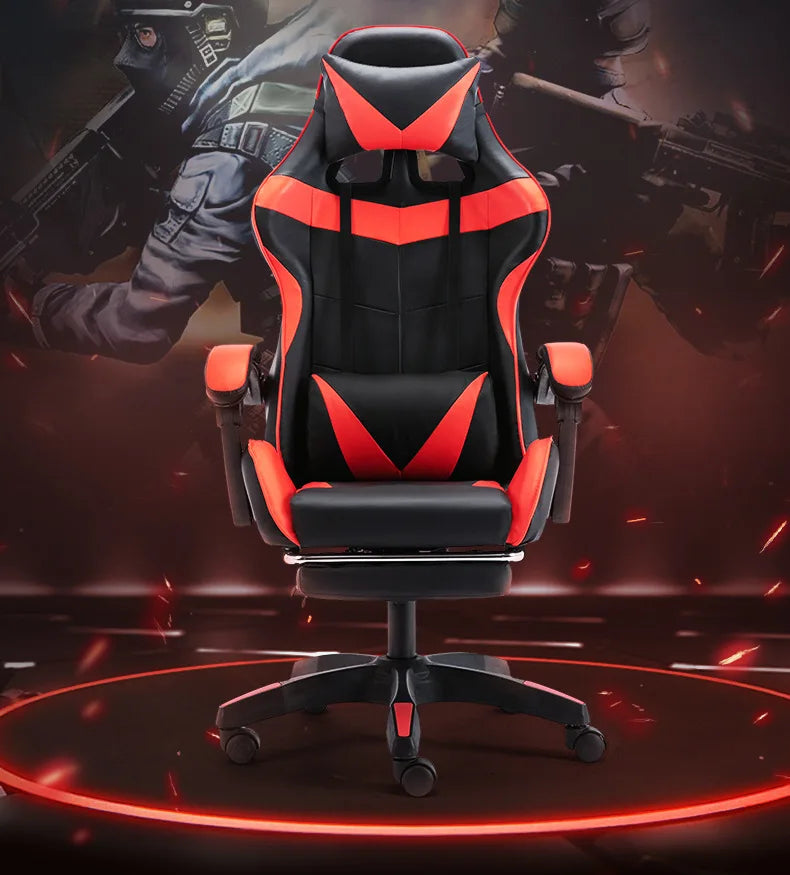 Professional Gaming Chair for PC with Adjustable Headrest and Lumbar Support, Suitable for Home and Internet Cafe