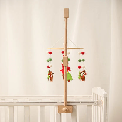 Baby Wooden Crib Mobile Bed Bell Hanging Rattle Toy Newborn Music Box Bed Bell Hanging Toys Holder Bracket Infant Crib Baby Gift