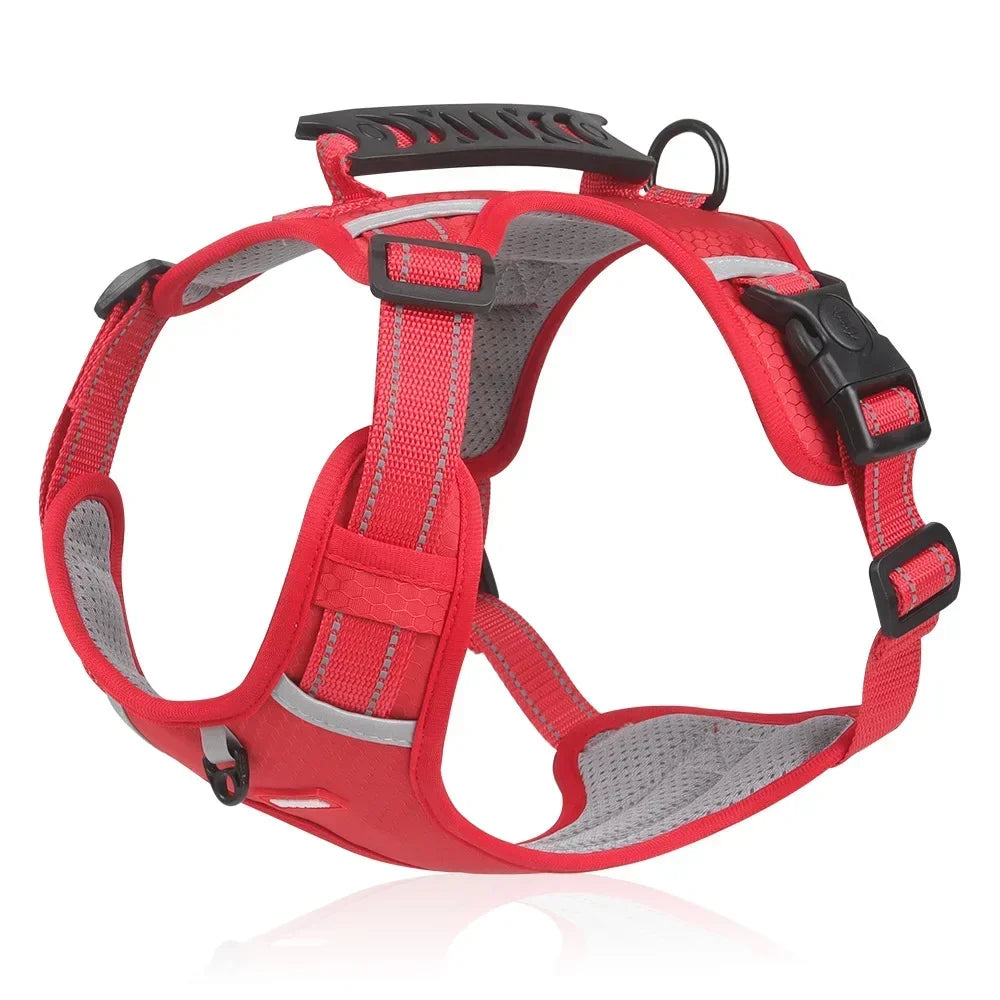 Adjustable Reflective Dog Harness Breathable Pet Vest with Handle Tactical Chest Strap Harness for Outdoor Use Puppy Supplies