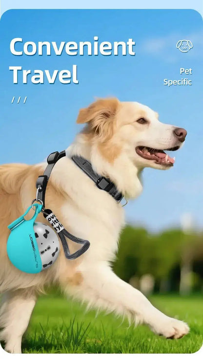 Dogs Drinking Bottle with Silicone Bowl, 285ml Stainless Steel Leak-Proof Dog Drinking Bottle for Cats and Dogs, Walks and Hikes