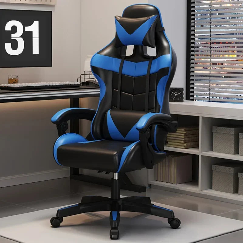 Professional Gaming Chair for PC with Adjustable Headrest and Lumbar Support, Suitable for Home and Internet Cafe