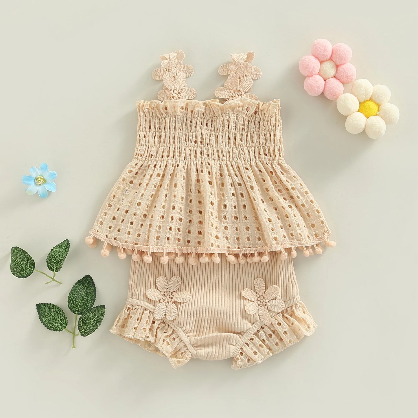 Ma&Baby 0-18M Baby Girls Clothes Sets Newborn Infant Toddler Summer Lace Floarl Sleeveless Tops Shorts Outfits