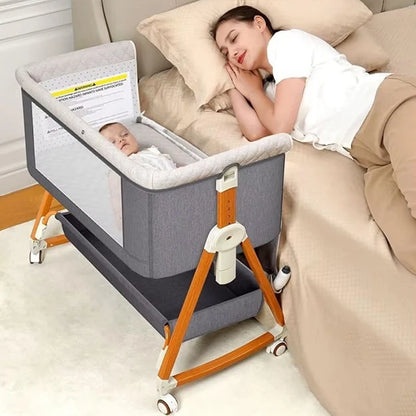 Baby Crib 3 in 1 Baby Bassinet Portable Bedside Bassinet for Baby Foldable Crib Travel Baby Crib Rocking 6 Adjustable Height