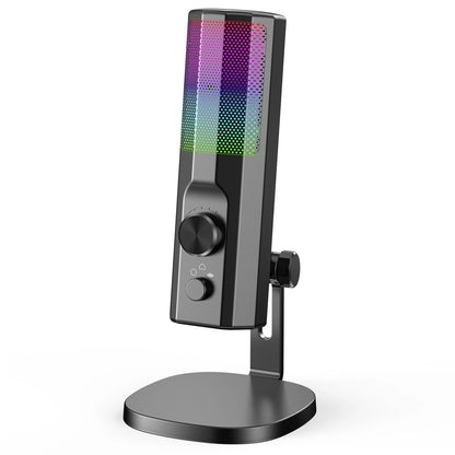 3.5mm Condenser Microphone with ENC Noise Cancelling, RGB LED Lighting, Compatible with PC/PS4/PS5/Mac/Android, Ideal for Stream