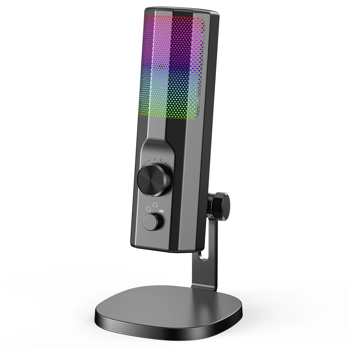 3.5mm Condenser Microphone with ENC Noise Cancelling, RGB LED Lighting, Compatible with PC/PS4/PS5/Mac/Android, Ideal for Stream