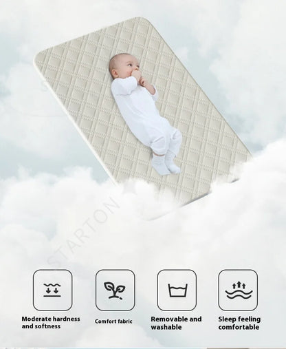 Removable Baby Cradle Bed Large Foldable Wood Crib Height Adjustment Splicing Anti-Spill Milk Feature for Living Room