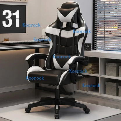 Professional Gaming Chair for PC with Adjustable Headrest and Lumbar Support, Suitable for Home and Internet Cafe