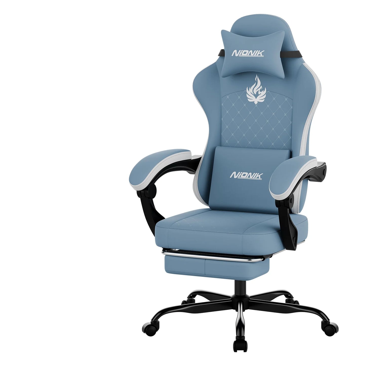 Gaming Chair with Footrest, Ergonomic Computer Chair with Headrest and Lumbar Support，Office Chair with Linkage Armrests