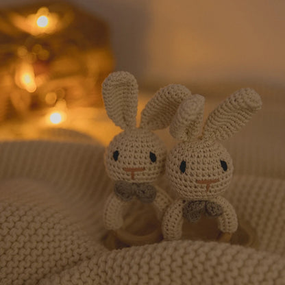 1Pc Customized Baby Teether Wooden Bracelet Crochet Rattle Toys BPA Free Crochet Lemon Bunny Rodent Rattle Newborn Toys Gift