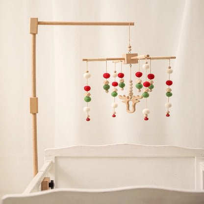 Baby Wooden Crib Mobile Bed Bell Hanging Rattle Toy Newborn Music Box Bed Bell Hanging Toys Holder Bracket Infant Crib Baby Gift