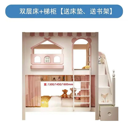 Baby Crib Bassinet, Childrens Toddler Bunk Bed, Montessori Trundle Princess Wooden Hut, Mezzanine Cradle Camas Ninos