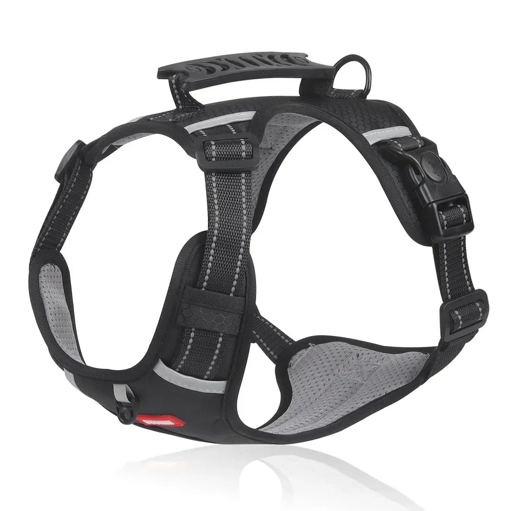 Adjustable Reflective Dog Harness Breathable Pet Vest with Handle Tactical Chest Strap Harness for Outdoor Use Puppy Supplies
