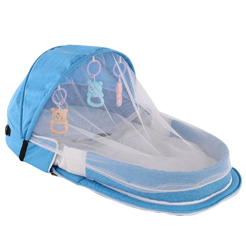 Portable Folding Baby Crib With Net And Awning Nest Baby Bed For Camping Infant Bed Bassinet For Baby