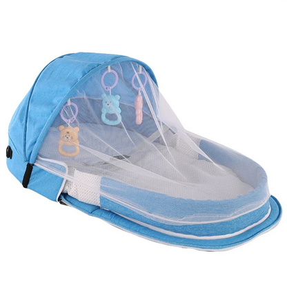 Portable Folding Baby Crib With Net And Awning Nest Baby Bed For Camping Infant Bed Bassinet For Baby