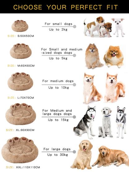 Fluffy Dog Bed Winter Warm Large Pet Products Small Sofa Baskets Pets Kennel Mat Puppy Cats Supplies Basket Blanket Accessories