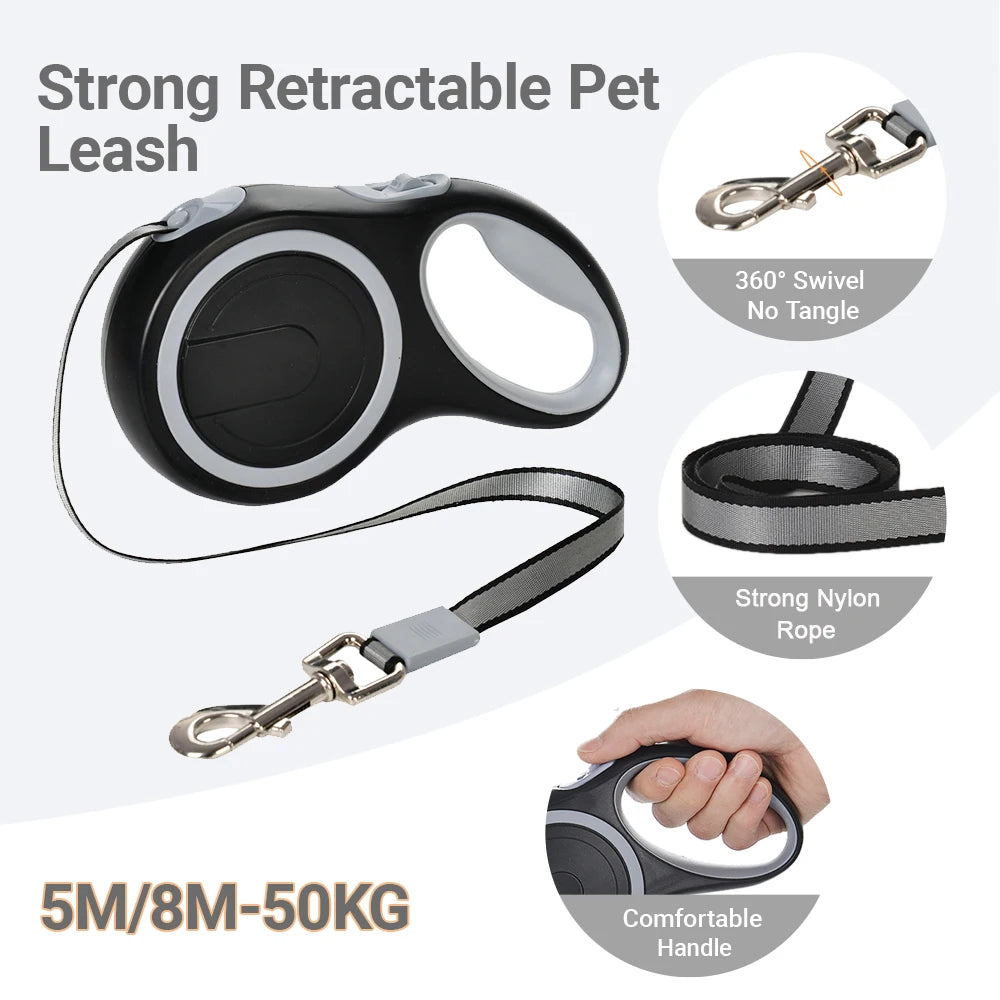 Retractable Big Dog Leash for Small Large Dogs 5M 8M Automatic Adjustable Pet Extendable Strap Yorkie Puppy Lead Rope Supplies