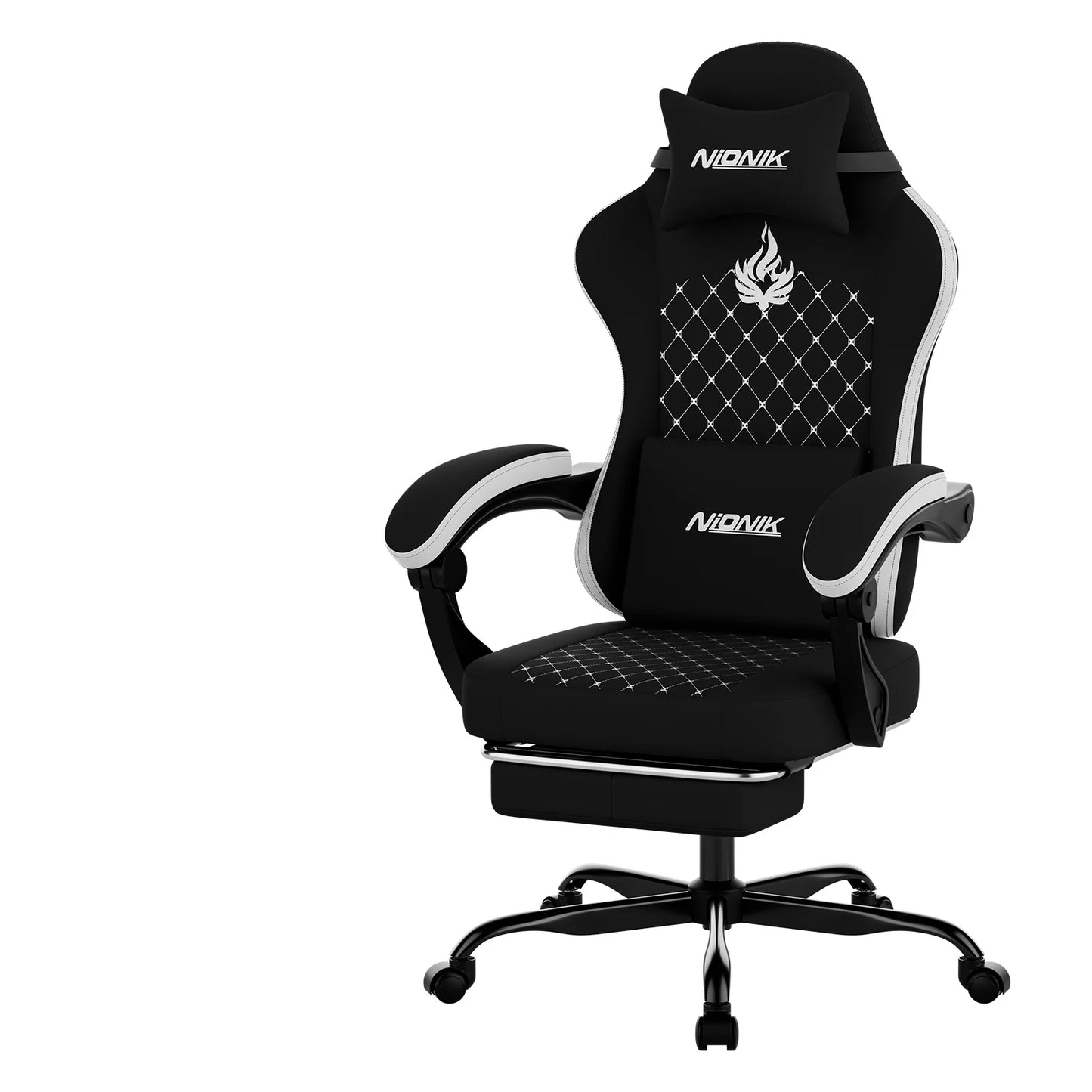 Gaming Chair with Footrest, Ergonomic Computer Chair with Headrest and Lumbar Support，Office Chair with Linkage Armrests