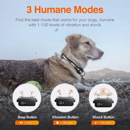 1000M Dog Training Collar ,Universal Dog Bark Collar,Waterproof Rechargeable ,Dog Shock Collar with Remote and Auto Modes Collar