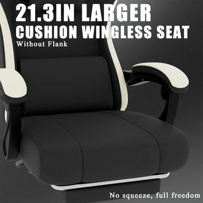 Ergonomic Gaming Chair with Individually Wrapped Spring Cushioning Breathable Fabric Adjustable Lumbar Support for