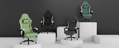 Ergonomic Gaming Chair with Individually Wrapped Spring Cushioning Breathable Fabric Adjustable Lumbar Support for