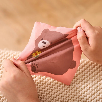 Baby Montessori Rattle Toy Cotton Animal Tissue Box Kid Finger Exercise Cloth Busy Box Toy Baby Educational Activity Sensory Toy