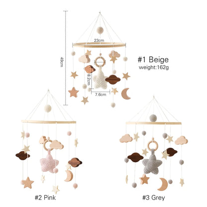 Baby Wooden Crib Mobile Bed Bell Hanging Rattle Toy Newborn Music Box Bed Bell Hanging Toys Holder Bracket Infant Crib Baby Gift