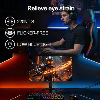 Reletech Monitor 23.8Inch 180Hz Curved Gaming Monitor 3000R FHD VA Panel 4000∶1 HDMI/DP Borderless Screen FreeSync