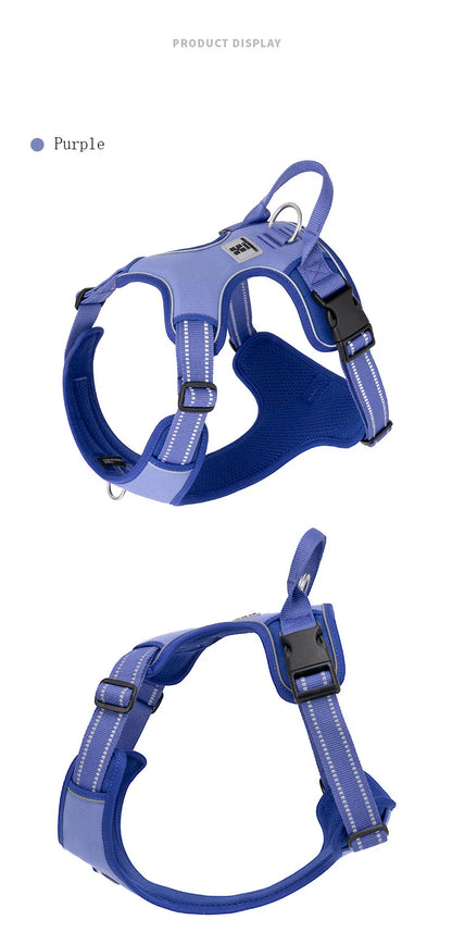 SMALL COMBINATION Dog Harness No Pull Reflective Pet Dog Chest Harness Adjustable for Small Medium Large Dogs Outdoor Walking
